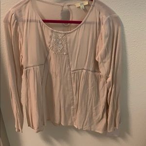 Light pink long sleeve top